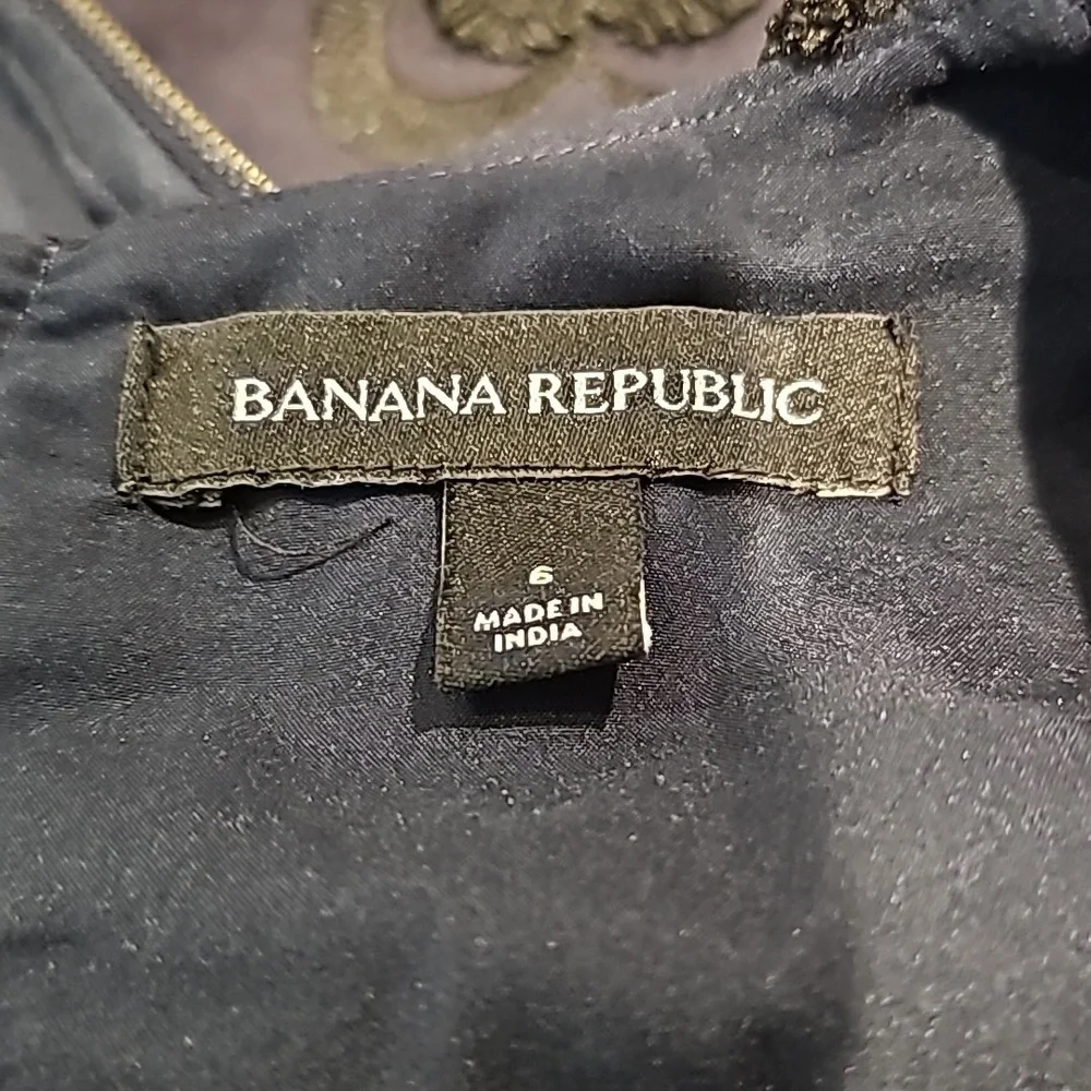 Banana Republic Navy Embroidered Jacquard Dress size 6 - Picture 6 of 7
